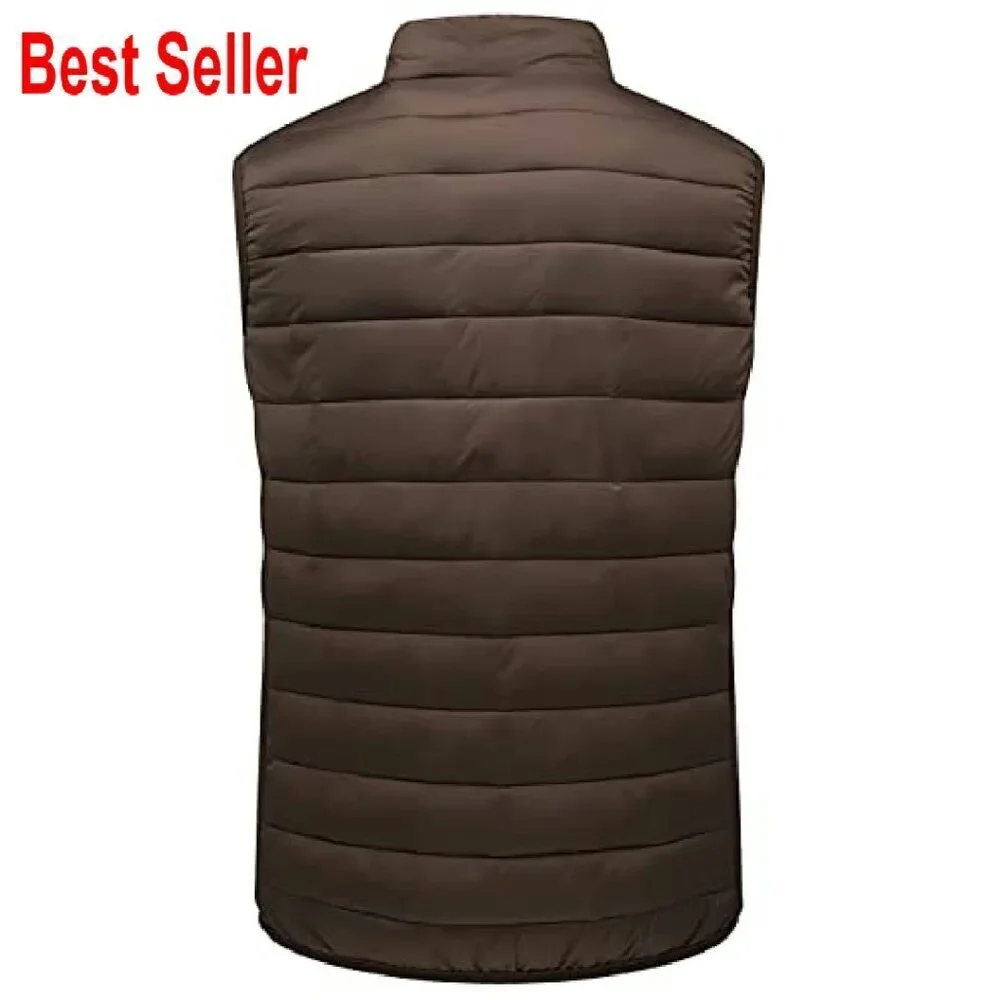 Men's Puffer Vest Down Alternative Water Resistant Packable Outerwear Zip Up